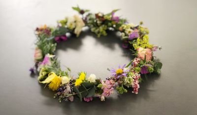 Haarkranz echte Blüten bunt