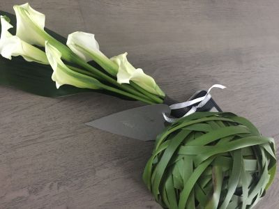 Hochzeitsgesteck Thypha Callas