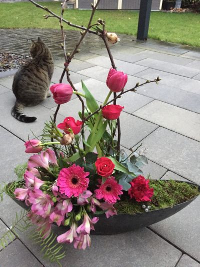 Empfang Sportstudio Gesteck Frühling