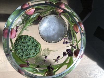 Lotusblüte Wasserschale Schwimmkerze Tulpendeko