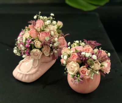 Taufe Baby Dekoration rosé