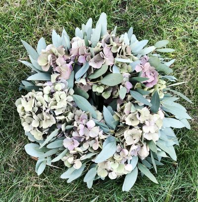 Tischkranz Türkranz Hortensie Olive