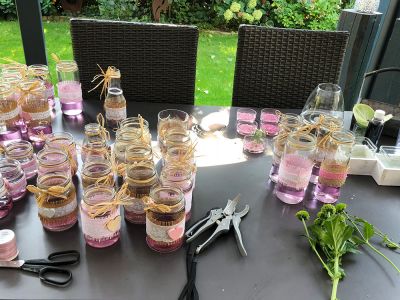 Vorbereitung Hochzeitsdeko